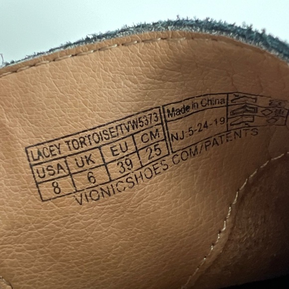 VIONIC Lacey Tortoise Block Heel Sling Back Black Suede Shoes Rubber Sole Size 8 - Picture 3 of 8